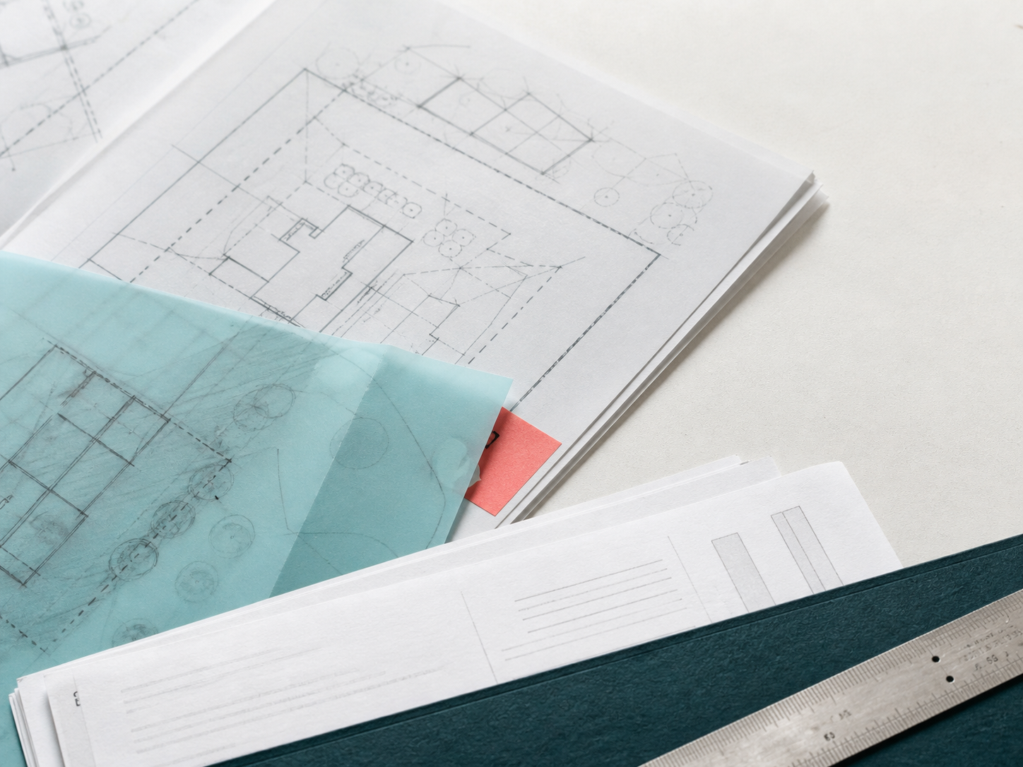 Property plans and transaction documents arranged for comparison