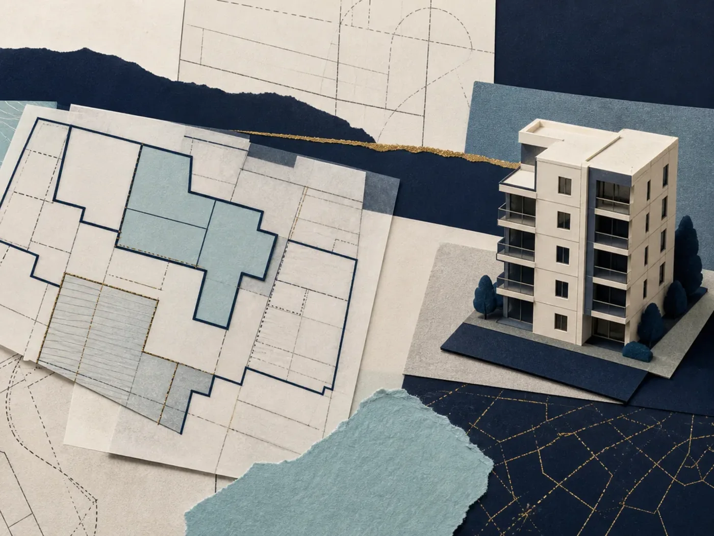 A model retail property and floor plans prepared for a retail lease review